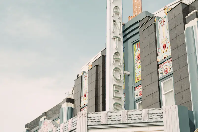 Art Deco movie theater facade